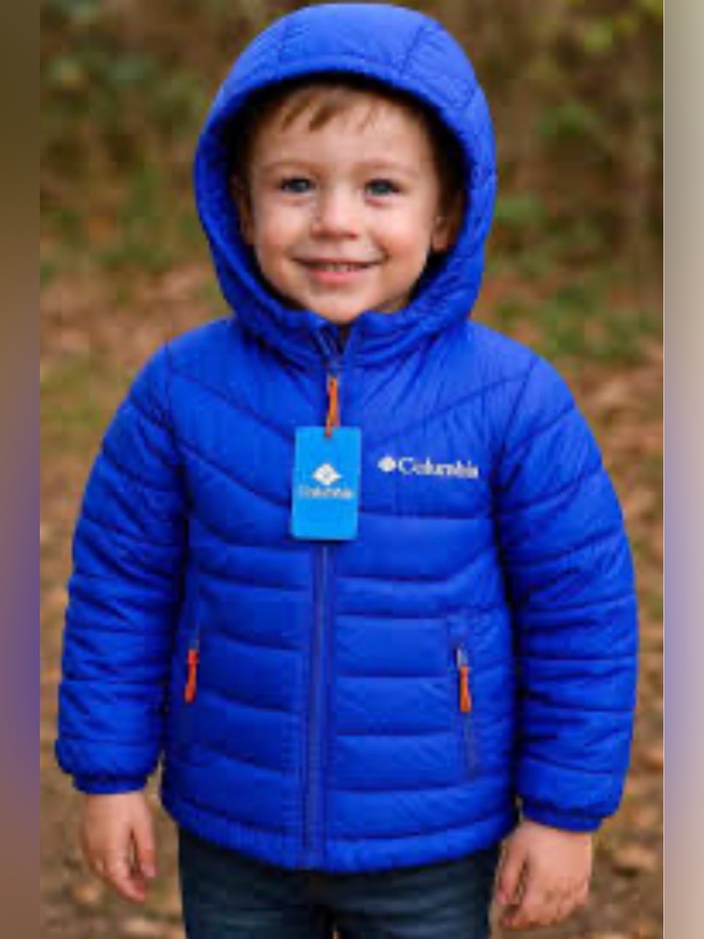 Columbia Sportswear Omni-Heat Youth XXS Blue Hooded Puffer Jacket Full Zip Coat